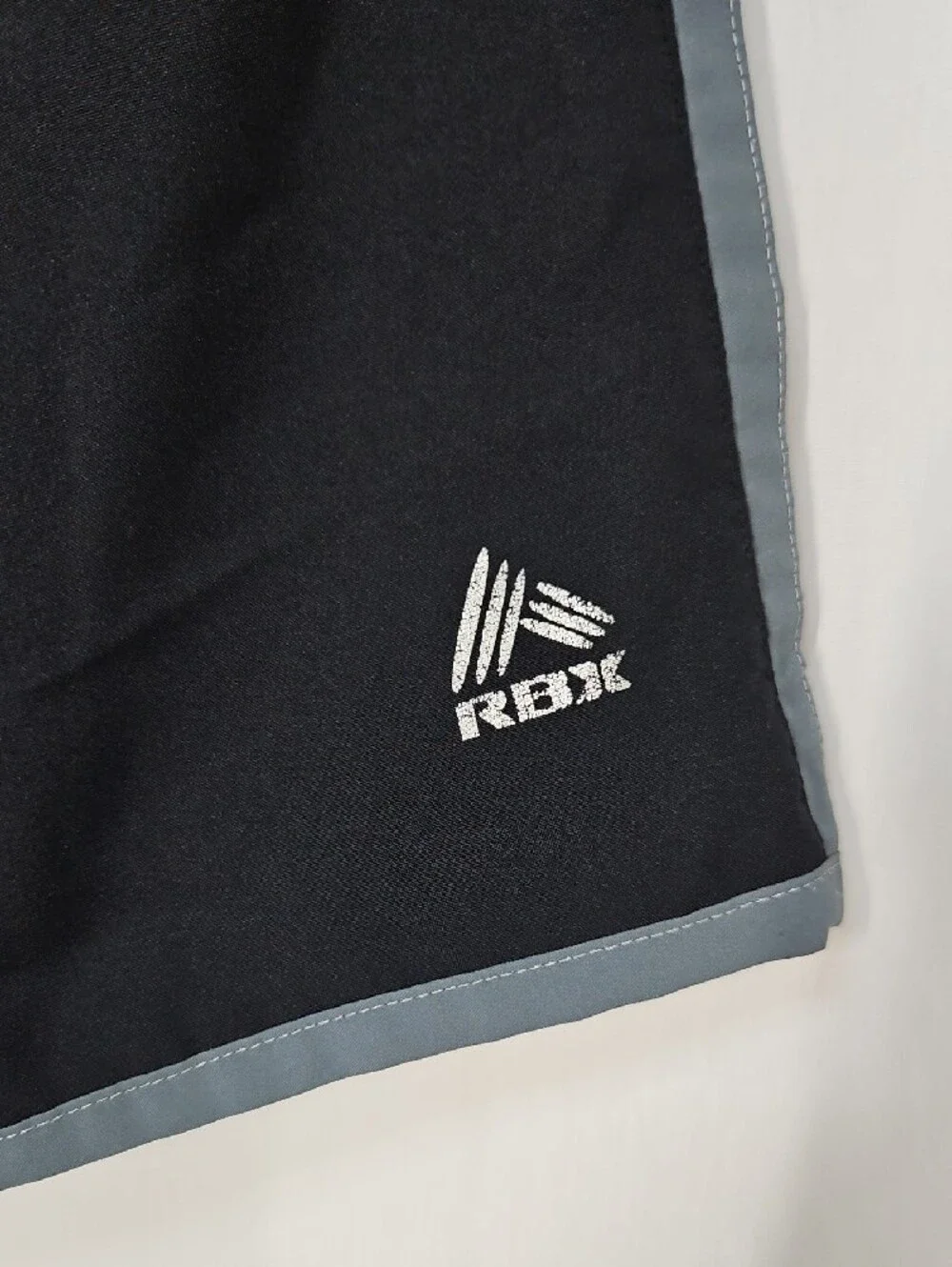RBX Men’s Black Athletic Shorts with Gray Trim
